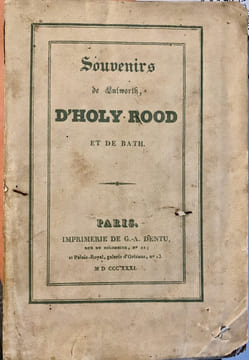  Souvenirs de Lulworth, d'Holy-Rood et de Bath.. (SEZE Etiene-Romain de).