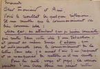 Lettre autographe sign&eacute;e &agrave; un &eacute;diteur (Flammarion, Stock, Librairie th&eacute;atrale ?) ou un producteur de pi&egrave;ces radiophoniques, sans date, vers 1930.. ...