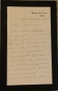 Lettre autographe sign&eacute; sur lettre &agrave; ent&ecirc;te portant " Meunet-Planches. Indre", dat&eacute;e du 24 novembre 1901.. (Famille de Lesseps) - LESSEPS Charles de  ...