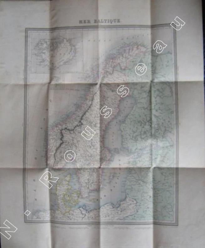 Carte de la BALTIQUE comprenant La mer du Nord - le Danemark - la Suède et la Norvège- la Finlande - les golfes de Bothnie et de Finlande  et tout le ...