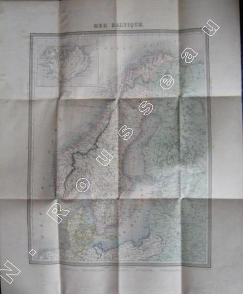 Carte de la BALTIQUE comprenant La mer du Nord - le Danemark - la Su&egrave;de et la Norv&egrave;ge- la Finlande - les golfes de Bothnie et de Finlande  et tout le ...