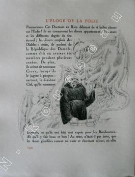 L'Eloge de la Folie par Erasme dans la traduction de Gueudeville avec des pointes sèches originales de Maurice Leroy.. ( LEROY Maurice) - ERASME, ...