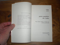 Poésie populaire des Andes
édition bilingue traduite et présentée par Fanchita Gonzalez-Battle.
Voix n°12
François Maspero. Paris. 1965.