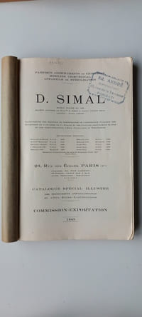 Fournisseur des hôpitaux et dispensaires de l'Assistance Publique, des ministères de la Guerre de la Marine et des Colonies, des chemins de fer et des administrations d'état françaises et étrangères.
Paris. 1943.
Catalogue spécial illustré des instruments d' OPHTALMOLOGIE et d'OTO-RHINO-LARYNGOLOGIE;