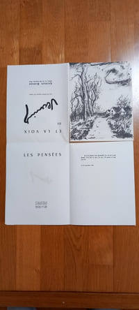 Les pensées et la voix de "Vlaminck".
avec cinq dessins originaux de l'auteur.
Georges Burnier, éditeur. Paris. 1958.