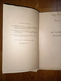 LA CLAIRE ITALIE.
Paris. Librairie Plon. 1929.