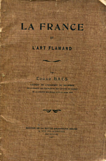 La France et l'art flamand. Baes, Edgar