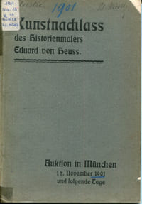 Kunstnachlass des Historienmalers Eduard von Heuss - Auktion in München, 18, November 1901