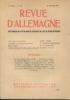 Revue d'Allemagne et des pays de langue allemande - n° 63 janvier 1933. Collectif