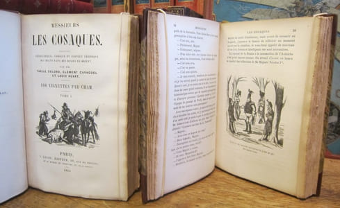 Messieurs les Cosaques. Relation charivarique, comique et Surtout Véridique des hauts faits des russes en Orient, par MM. Taxile Delord, Clément Caraguel et Louis Huart. 100 Vignettes par Cham