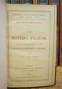Les Mystères d'Eleusis, en quatre tableaux, en vers. Pièce représentée par les Marionnettes du Petit-Théâtre