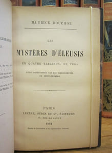 Les Mystères d'Eleusis, en quatre tableaux, en vers. Pièce représentée par les Marionnettes du Petit-Théâtre