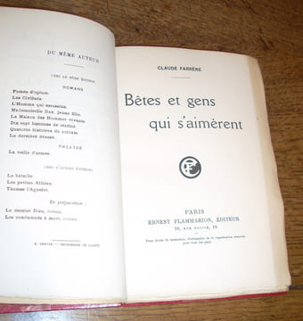 Bêtes et gens qui S'aimèrent. FARRERE (Claude)
