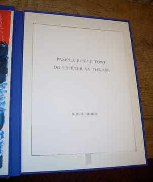 Paméla eut le tort de répéter sa phrase. Nouvelle. Ornée par Bengt Lindström. NIMIER (Roger)