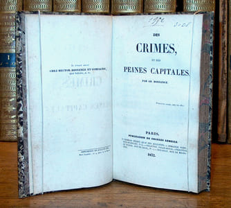 Des Crimes, et des peines capitales