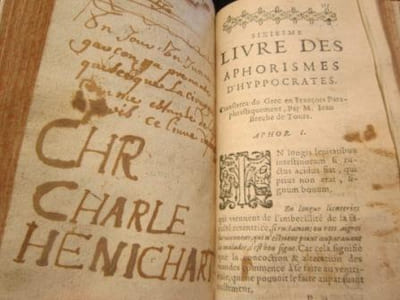 Les Aphorismes d'Hyppocrates, avec le commentaire de Galien sur le premier Livre. Traduits de Grec en François, Par M. L. Breche. Avec Annotations sur ledit premier Livre Ensemble certaines Praphrases servans de brief commentaire, depuis le Second Livre jusques à la fin du septième, par ledit Breche. Plus les Aphorismes de I. de Damascene, Medecin Arabe : Ensemble une Epitome sur les trois Livres des Temperamens de Galien.