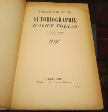 Autobiographie d'Alice Toklas. Traduit de l'anglais par Bernard Fay.. STEIN Gertrude