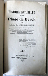Histoire naturelle de la plage de BERCK - Boulogne-sur-mer Imprimerie G. Hamain 1922
