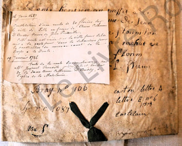 16 juin 1687 constitution d'une rente de 50 florins sur la ville de Lille en faveur de Anne Catherine d'Aussy, veuve de Jean Prouville. Cette rente est créee par la ville pour subvenir à sa quote-part dans la subvention pour la construction du nouveau canal de la Scarpe à la Deûle. 19 janvier 1726 vente de la rente susmentionnée par Mr Jaspart Pronville prêtre, fils et héritier de la dame Anne Catherine d'Aussy à l'église de la Madeleine