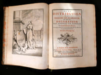 De la distribution des maisons de plaisance, et de la décoration des édifices en général - TOME PREMIER SEUL - à Paris, rue Dauphine, chez Charles-Antoine Jombert, libraire du Roy pour l'artillerie & le génie, à l'Image Notre-Dame 1737