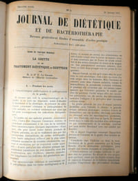 Journal de Diététique et de Bactériothérapie . Revues générales et études d'ensemble d'ordre pratique. Du numéro 1 de la deuxième année (15 janvier 1911) au n°12 de la 3ème année (15 décembre 1912)