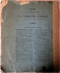Sigillographie de la ville d'Arras et de la cité comprenant 34 planches avec catalogue analytique précédé d'un essai sur les sceaux de la commune - Recueil publié sous les auspices de l'administration municipale et du conseil - ARRAS, Topino, libraire - Paris A. Durand 1865