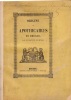 Origine des Apothicaires de Bruges.. DE MEYER, (Isaac-Joseph, 1786-1861).
