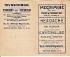 Megrimine the only Positive & Permanent Cure for all form of Headache and Neuralgia, Specially compounded by S. Whitehall, MD.. WHITEHALL,  S.