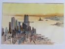 NEW YORK Septembre 78 . Henri DAVY (1913-1988) aquarelle originale 