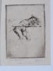 FEMME NUE COUCHÉE SUR UN LIT épreuve unique dédicacée le "1er mai à Monsieur VEVER" Gravure pointe sèche. Tigrane POLAT (1874-1950) gravure 