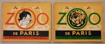 Zoo de paris en relief par les anaglyphes. 1ère série et 2ème série.