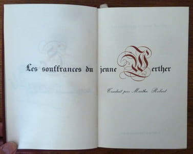 Les Souffrances du Jeune werther.