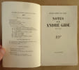 Notes sur Andr&eacute; Gide 1913-1951.. Martin Du Gard (Roger).