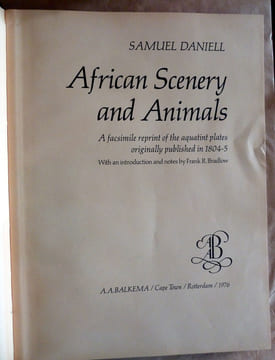 African Scenery and Animals. A facsimile reprint of the aquatint plates originally published in 1804-1805.. Daniell (Samuel).