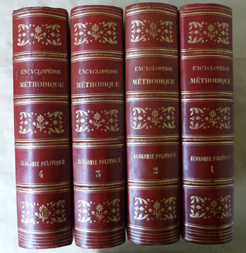 Economie Politique et Diplomatique (in L'Encyclopédie Méthodique Panckoucke).. Démeunier; avocat et Censeur Royal.