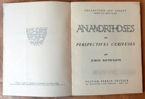 Anamorphoses ou Perspectives Curieuses. Baltrusaitis (Jurgis).