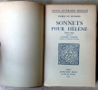 Sonnets pour Hélène. Edition critique publiée par Jacques Lavaud.. Ronsard (Pierre de).