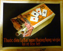 Affiche Publicitaire pour la marque de Cigarettes "Les 4 As"; marque déposée.. Les 4 as. Fabricant de Cigarettes Vietnamien...?