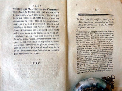 Naufrage et Aventures de M. Pierre Viaud, natif de Bordeaux, Capitaine de Navire. Histoire véritable, vérifiée sur l'attestation de M. Sevettenham, commandant le Fort de St. Marc , des Appalaches.
