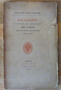 Bibliographie Raisonnée et Anecdotique des Livres Edités par Auguste Poulet-Malassis (1853-1862).