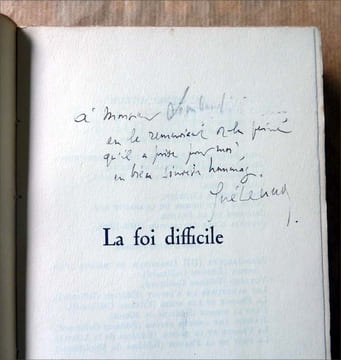 La Foi Difficile. Edition originale en S.P... Guéhenno (Jean).