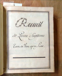 Recueil de Pièces Fugitives Tant en Vers qu'en Prose. Beau recueil manuscrit de 400 pp., environ, entièrement calligraphié.