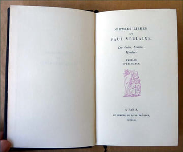 Oeuves Libres de Paul Verlaine. Les Amies. Femmes. Hombres. Préface d'Etiemble.