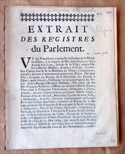 Dijon. Extraits des registres du Parlemnt. 