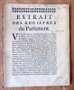 Dijon. Extraits des registres du Parlemnt. . 