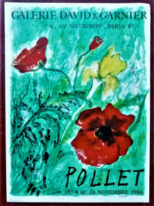 Pollet. Affiche pour l'exposition de l'artiste à la galerie David & Garnier, du 4 au 26 novembre 1966.