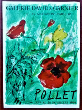 Pollet. Affiche pour l'exposition de l'artiste à la galerie David & Garnier, du 4 au 26 novembre 1966.. Pollet.