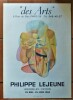 Philippe Lejeune, Aquarelles, Dessins. Affiche éditée pour l'exposition à la galerie "Des Arts", rue du Bac à Paris  du 25 Mai au 25 juin 1966.. . ...