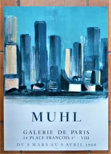 Muhl. Affiche éditée à l'occasion de l'exposition à la "galerie de Paris"; du 8 mars au 9 avril 1966.