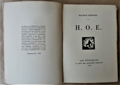 H.O.E.. Huitème livre de la "Collection des Témoignages de Combattants Français". Edition Originale.